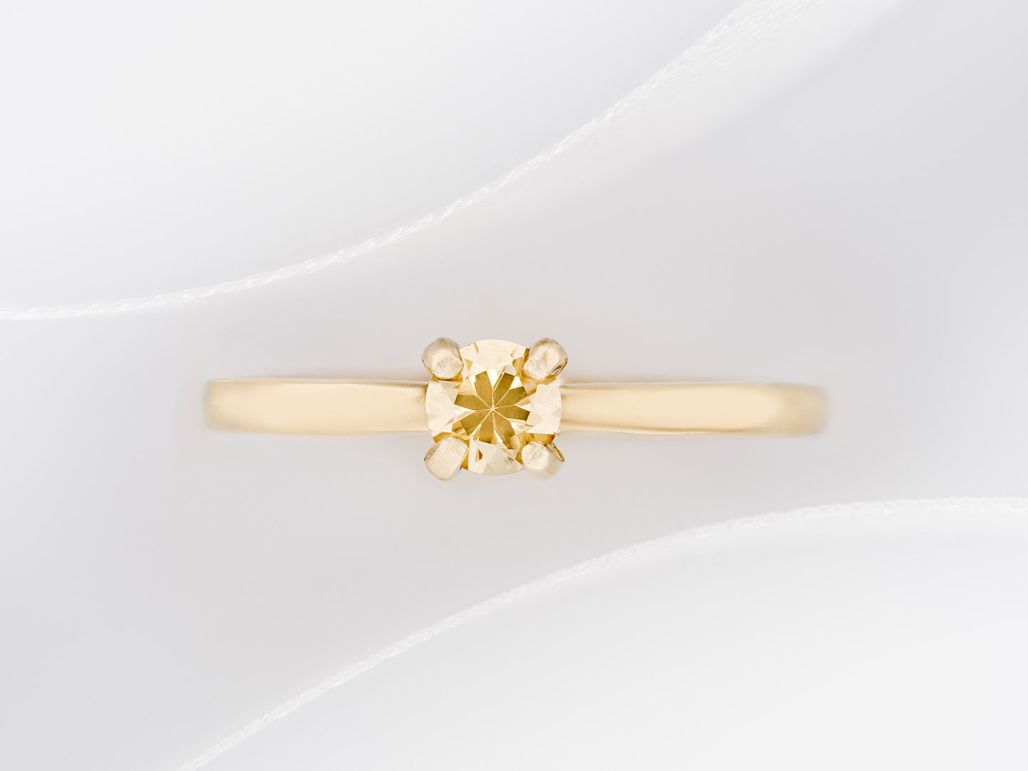 Classic Imperial Topaz solitaire ring. Authentic Ouro Preto Precious Topaz in 10kt or 14kt yellow gold. Round Cut, 4mm faceted. Select Size.