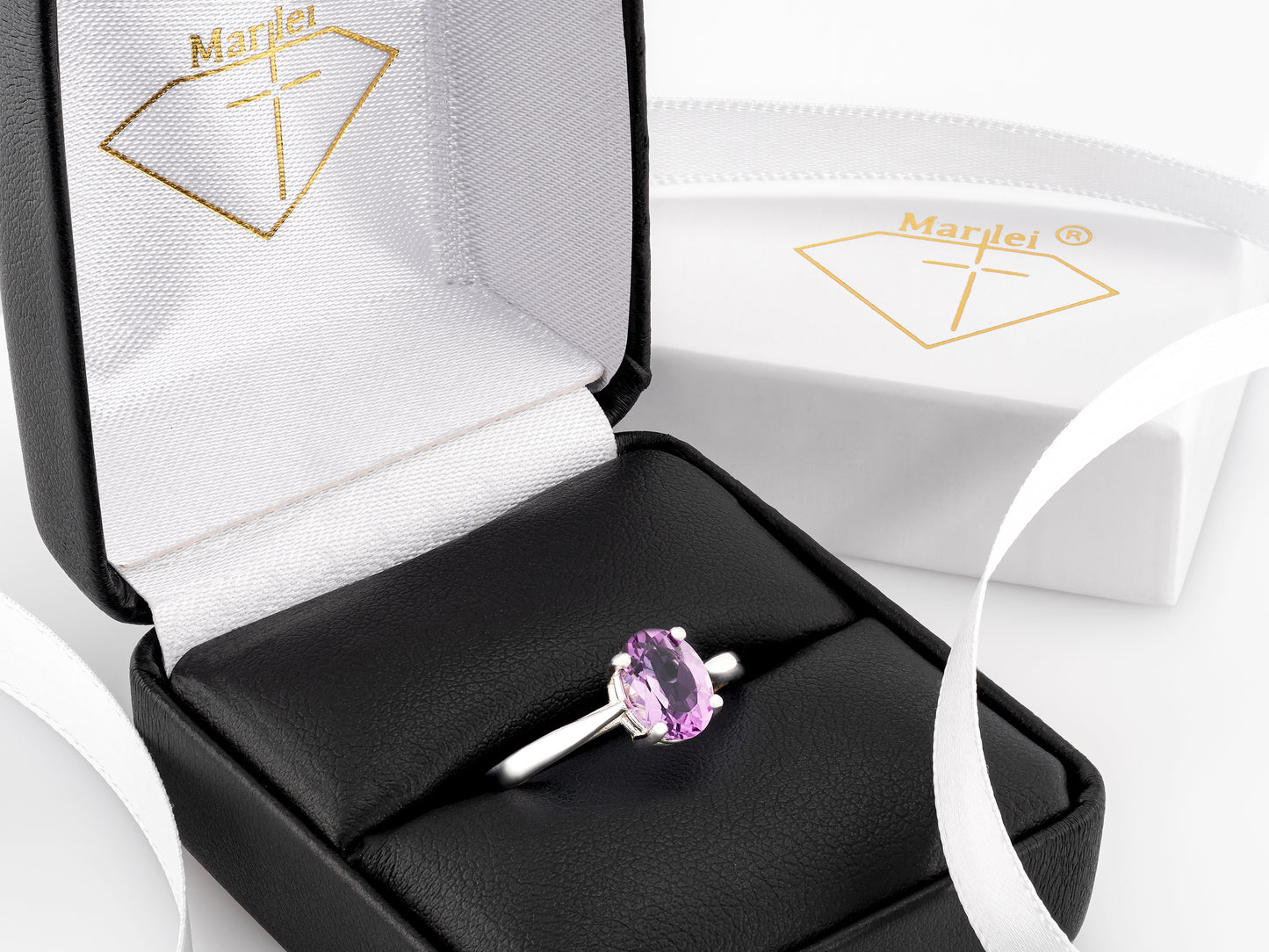 Simply Stunning! 8x6mm Oval, Natural Brazilian Amethyst Solitaire. February Birthstone Ring. Sparkling Purple! Classic 4-Prong Design.