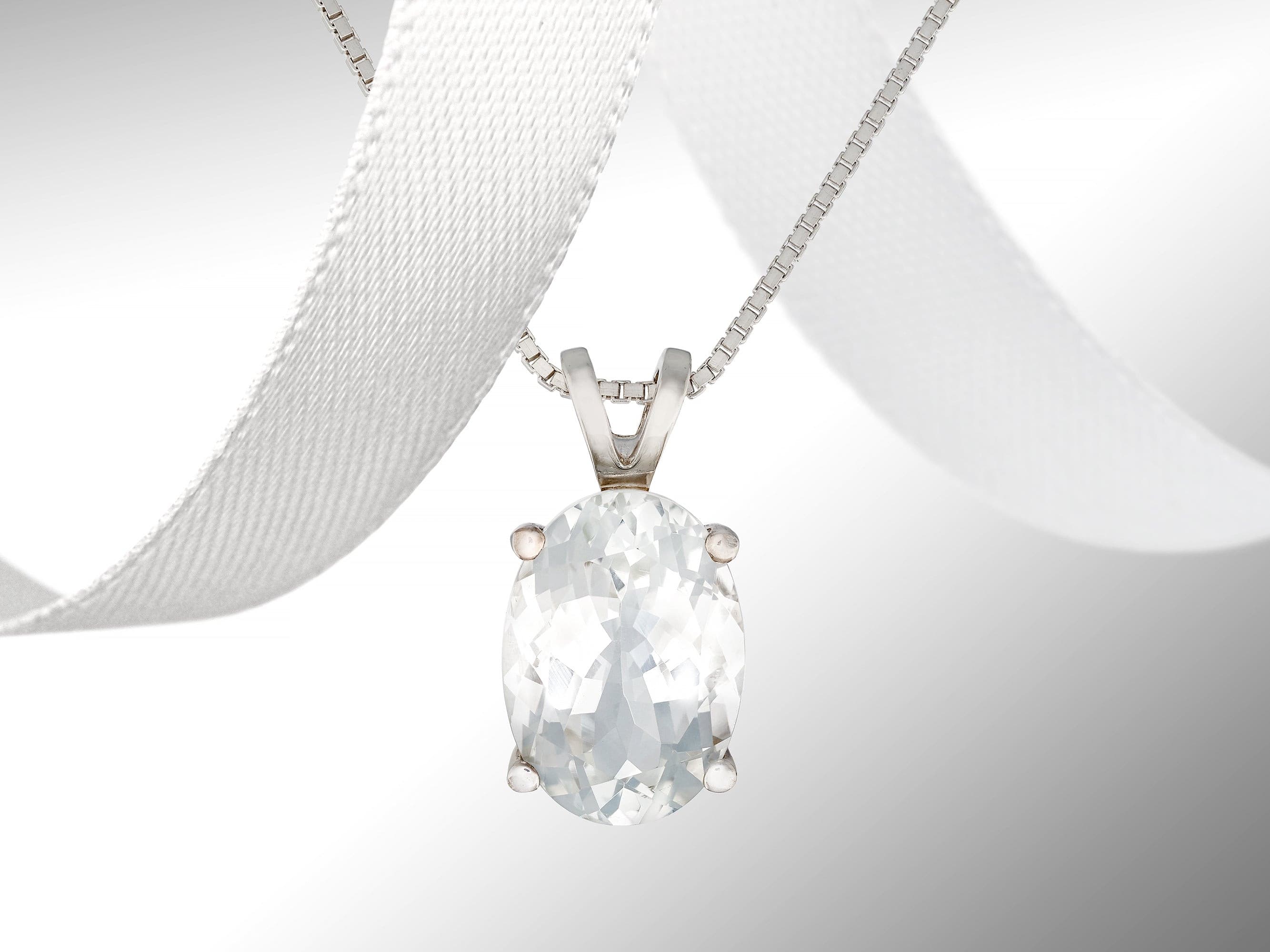 White on sale topaz pendant