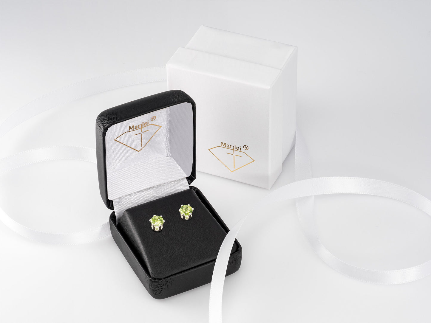 Striking Green Peridot Earrings.  6mm Round, Faceted.  Sterling Silver Earrings with Butterfly and Bullet Backs.