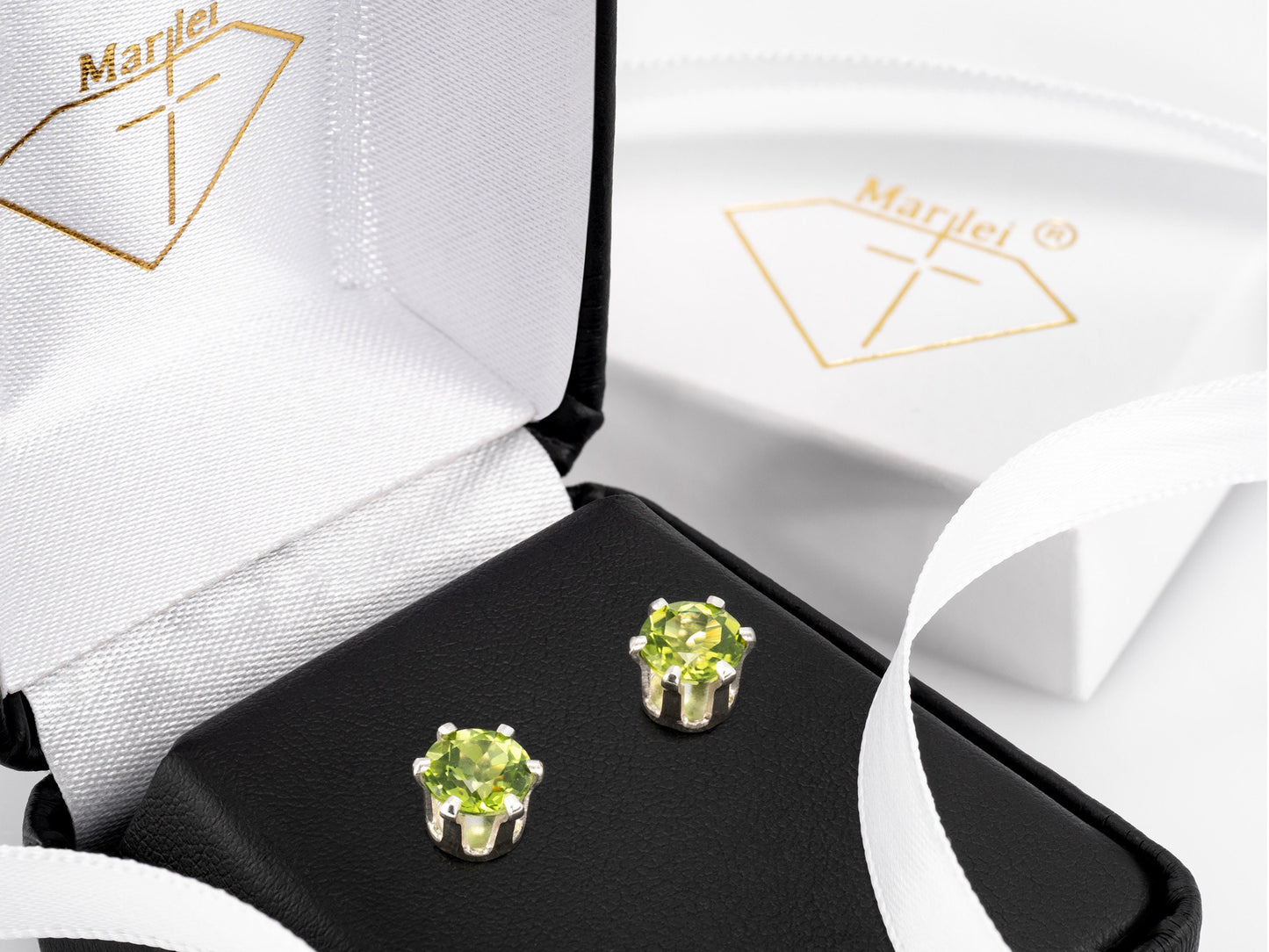 Striking Green Peridot Earrings.  6mm Round, Faceted.  Sterling Silver Earrings with Butterfly and Bullet Backs.