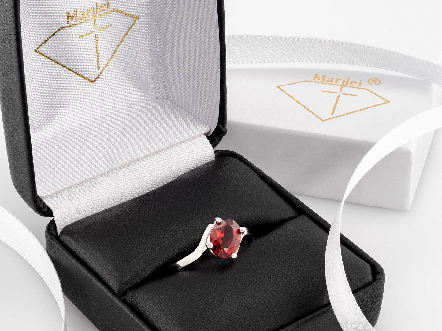 Gorgeous Almandine Garnet Ring. Sterling Silver, Oval Faceted, 8x6mm. Moderate to dark Red. Offset style, premium silver.